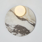 Бра круглое с каменным основанием и плафоном из стекла Shaw Marble Lighting варинант исполнения - 1 | Loft Concept в Ижевске