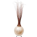 Торшер из перламутра на металлическом каркасе Indonesian Comet варинант исполнения - 3 | Loft Concept в Ижевске