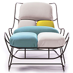 Дизайнерское разноцветное кресло на металлическом каркасе с подставкой для ног Poltronova Plasma Armchair варинант исполнения - 4 | Loft Concept в Ижевске