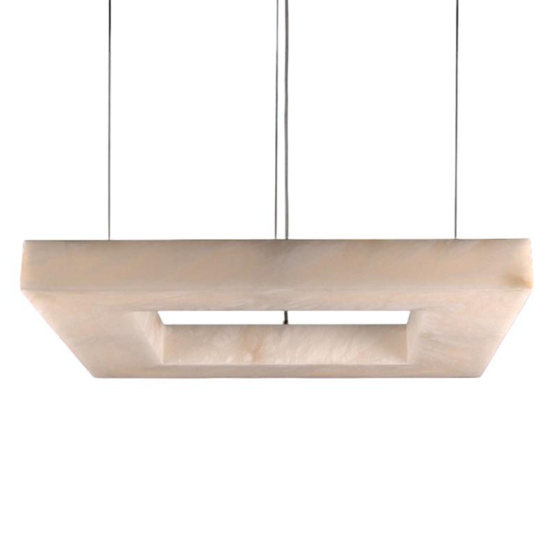 Люстра с квадратным каменным плафоном Calcite Square Light Латунь Белый Люстра с квадратным каменным плафоном Calcite Square Light Латунь Белый в Ижевске | Loft Concept