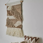 Панно из шерсти и хлопка с узором Beige Calista Cascade варинант исполнения - 4 | Loft Concept в Ижевске