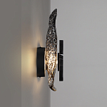 Бра с волнообразным стеклянным плафоном и вставкой из мрамора Liquid Stone варинант исполнения - 12 | Loft Concept в Ижевске