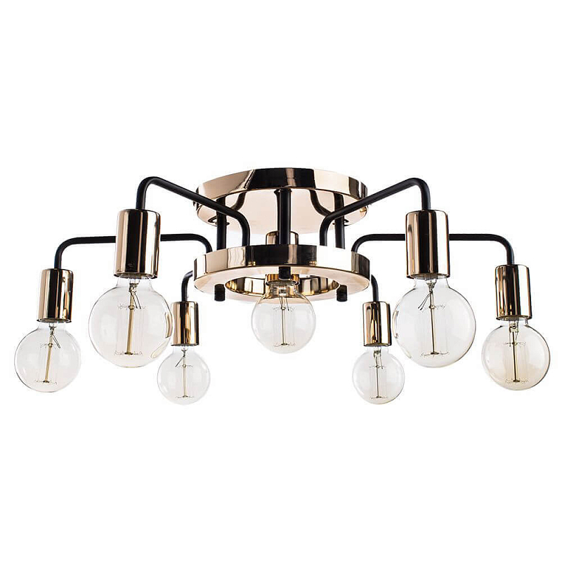 Потолочный светильник Loft Industrial Glossy Gold Ceiling Черный Глянцевое золото Потолочный светильник Loft Industrial Glossy Gold Ceiling Черный Глянцевое золото в Ижевске | Loft Concept