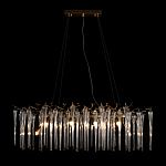 Люстра подвесная прямоугольная с бронзовыми акцентами и прозрачными стеклянными каплями Droplet Chandelier варинант исполнения - 2 | Loft Concept в Ижевске