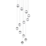 Люстра каскадная с прозрачными шарообразными плафонами Crystal Globule варинант исполнения - 1 | Loft Concept в Ижевске