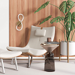 Бра с белым плафоном в форме восьмерки и круглым основанием Luke Lampco Tracer Lamp варинант исполнения - 6 | Loft Concept в Ижевске