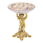 Чаша с цветочным орнаментом на ножке в виде бронзового ангела Eden Garden варинант исполнения - 1 | Loft Concept в Ижевске