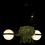 Подвесной светильник с 2-мя шарообразными плафонами и цилиндрическим спотом Light of Еyes варинант исполнения - 5 | Loft Concept в Ижевске