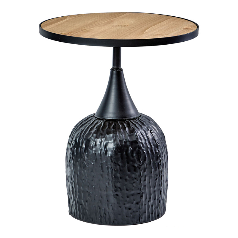 Приставной столик с факутрным черным основанием Ethiopia Кремовый Черный в Ижевске | Loft Concept 