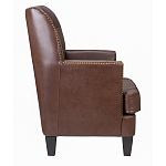 Кресло из натуральной кожи c мягкими подлокотниками на 4-х деревянных ножках из массива бука Joseph Armchair brown варинант исполнения - 2 | Loft Concept в Ижевске
