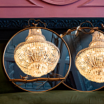 Зеркало настенное в раме золотого цвета с декором птица на ветке Mirror Portal варинант исполнения - 3 | Loft Concept в Ижевске