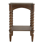 Приставной столик деревянный с резными ножками и нижней полкой Vintage Side Table Brown Wood варинант исполнения - 3 | Loft Concept в Ижевске