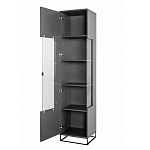 Шкаф-витрина цвета графит с полками и стеклянной дверью Strict Lines варинант исполнения - 3 | Loft Concept в Ижевске