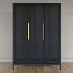 Большой Шкаф Primo Черный дуб с 3 дверьми и 3 выдвижными ящиками варинант исполнения - 1 | Loft Concept в Ижевске