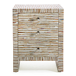 Тумбочка прикроватная Bogense Bone Inlay Bedside Beige варинант исполнения - 4 | Loft Concept в Ижевске