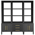 Модульный стеллаж Primo из трех составных элементов Черный дуб варинант исполнения - 1 | Loft Concept в Ижевске