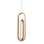 Подвесной светильник золотого цвета с двумя вытянутыми овальными рамками в форме скрепки Eurofase варинант исполнения - 1 | Loft Concept в Ижевске