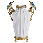 Ваза белого цвета из фарфора с птичкми White Garden варинант исполнения - 1 | Loft Concept в Ижевске