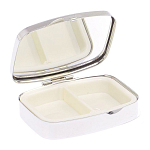 Таблетница карманная прямоугольная с 2-мя отделениями с зеркалом и накладкой из натурального камня Флюорит Silver Stone Pillboxes варинант исполнения - 3 | Loft Concept в Ижевске