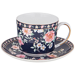 Чайный сервиз из фарфора синий на 6 персон 14 предметов Flower Porcelain Collection варинант исполнения - 2 | Loft Concept в Ижевске