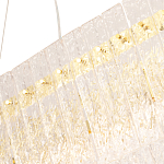 Люстра подвесная овальная с рельефными стеклянными панелями и золотым металлическим каркасом Textured Glass Chandelier варинант исполнения - 3 | Loft Concept в Ижевске