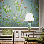 Настольная лампа голубая с изображением птиц Slip Away варинант исполнения - 5 | Loft Concept в Ижевске