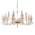 Люстра с 18-ю лампочками и изогнутыми прозрачными элементами из стекла Twisted Glass Candles Chandelier варинант исполнения - 1 | Loft Concept в Ижевске