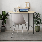 Стол письменный овальной формы с полкой LOUB WORKING TABLE BLACK OAK варинант исполнения - 2 | Loft Concept в Ижевске