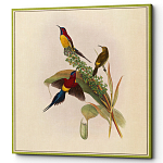 Постер на холсте с изображением птиц и цветов Blooming Birds Poster варинант исполнения - 3 | Loft Concept в Ижевске