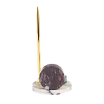 Часы настольные с шариковой металлической ручкой из натурального камня Stone Clock варинант исполнения - 3 | Loft Concept в Ижевске