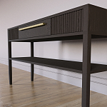 Дизайнерская Консоль с полкой и ящиком Primo Темный орех варинант исполнения - 5 | Loft Concept в Ижевске