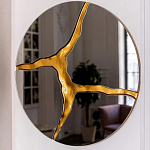 Зеркало кругле с декоративной золотой вставкой Golden Tree варинант исполнения - 4 | Loft Concept в Ижевске