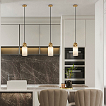 Подвесной светильник светодиодный с цилиндрическим плафоном Stone Helios варинант исполнения - 6 | Loft Concept в Ижевске