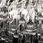 Люстра подвесная с прозрачными стеклянными подвесками в форме капель Диаметр 80 см Droplet Chandelier варинант исполнения - 10 | Loft Concept в Ижевске