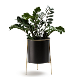 Кашпо из металла и латуни Elegance Elevated Planters черное варинант исполнения - 3 | Loft Concept в Ижевске