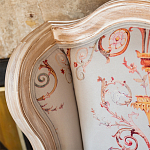 Кресло из массива бука серое с растительным орнаментом Raffael Floral Grey Armchair варинант исполнения - 6 | Loft Concept в Ижевске