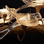 Люстра подвесная с прозрачными стеклянными птичками на ветвях Диаметр 80 см Serip Voa варинант исполнения - 10 | Loft Concept в Ижевске