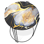 Стол журнальный круглый со столешницей из стекла Gold and Black Marble варинант исполнения - 2 | Loft Concept в Ижевске