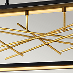 Люстра прямоугольная черного цвета с декором в виде ветвей в золотой отделке Hinkley варинант исполнения - 6 | Loft Concept в Ижевске