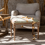 Банкетка из массива бука светло-зеленая с растительным орнаментом Raffael Angel Floral Banquette варинант исполнения - 6 | Loft Concept в Ижевске