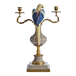 Подсвечникв образе попугая из фарфора с бронзовыми элементами Eden Garden варинант исполнения - 3 | Loft Concept в Ижевске