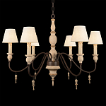 Люстра на металлическом основании с 6-ю белыми тканевыми абажурами Terrain варинант исполнения - 6 | Loft Concept в Ижевске