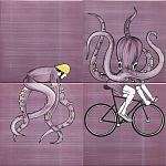 Плитка с узором Осьминог велосипедист варинант исполнения - 2 | Loft Concept в Ижевске