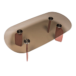 Обеденный стол со стеклянной столешницей и розовыми ножками с тканевой обивкой Wrigley варинант исполнения - 1 | Loft Concept в Ижевске