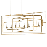 Люстра золотая из пересекающихся прямоугольных элементов Thin Intersecting Rectangles варинант исполнения - 2 | Loft Concept в Ижевске
