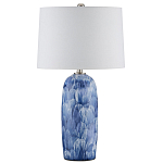 Настольная лампа керамическая с бело-синими мазками Painterly Strokes варинант исполнения - 3 | Loft Concept в Ижевске