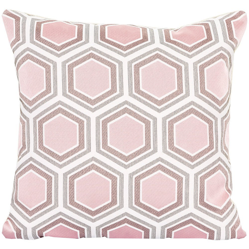 Подушка Hexagon Pink Geometry Белый Розовый пастельный в Ижевске | Loft Concept 