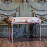 Банкетка из массива бука светло-зеленая с растительным орнаментом Raffael Angel Floral Banquette варинант исполнения - 5 | Loft Concept в Ижевске