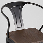 Черный глянцевый стул с сиденьем из натурального дерева TOLIX варинант исполнения - 6 | Loft Concept в Ижевске