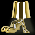 Настольная лампа фигурная цвета золото с гладким абажуром Высота 17 см Sophia варинант исполнения - 3 | Loft Concept в Ижевске